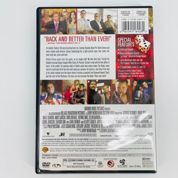 Ocean's Thirteen Movie DVD - Good Used Condition - Picture 9 of 13